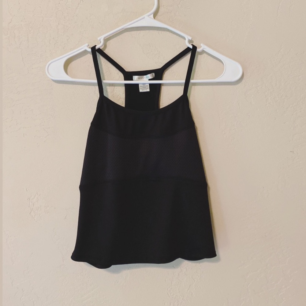 Black Cropped Workout Tank w/ Mesh
